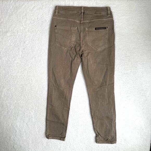 Brunello Cucinelli Tan Extra Skinny High Rise Leather Jeans Pants Monili 6 42 - Picture 6 of 9